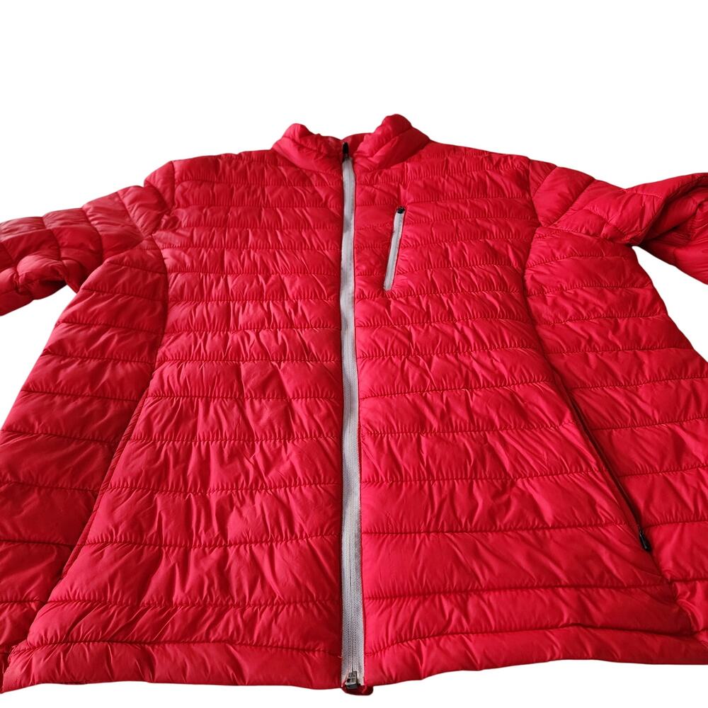 Xersion Packable Puffer Jacket Red Gray Trim Men’… - image 2